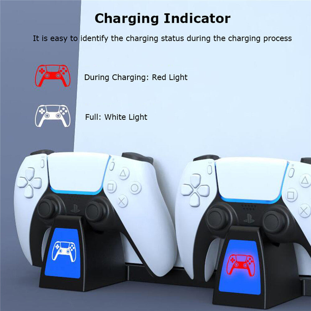 IPEGA PG-5009 Multifunctional Vertical Charging Dock Game Controller Charging Stand Storage Holder with Headset Hook Game Disc Container for PS5 IPEGA PG-5009 Multifunctional Vertical Charging Dock Game Controller Charging Stand Storage Holder with Headset Hook Game Disc Container for PS5